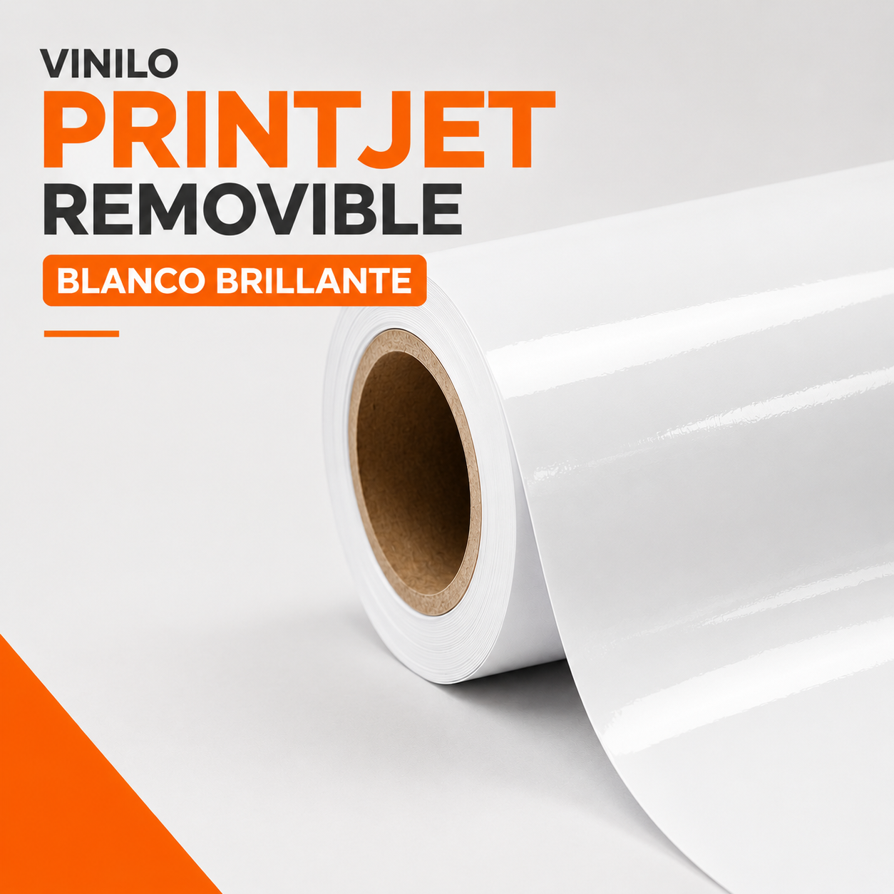 Vinilo Printjet Removible Blanco Brillante