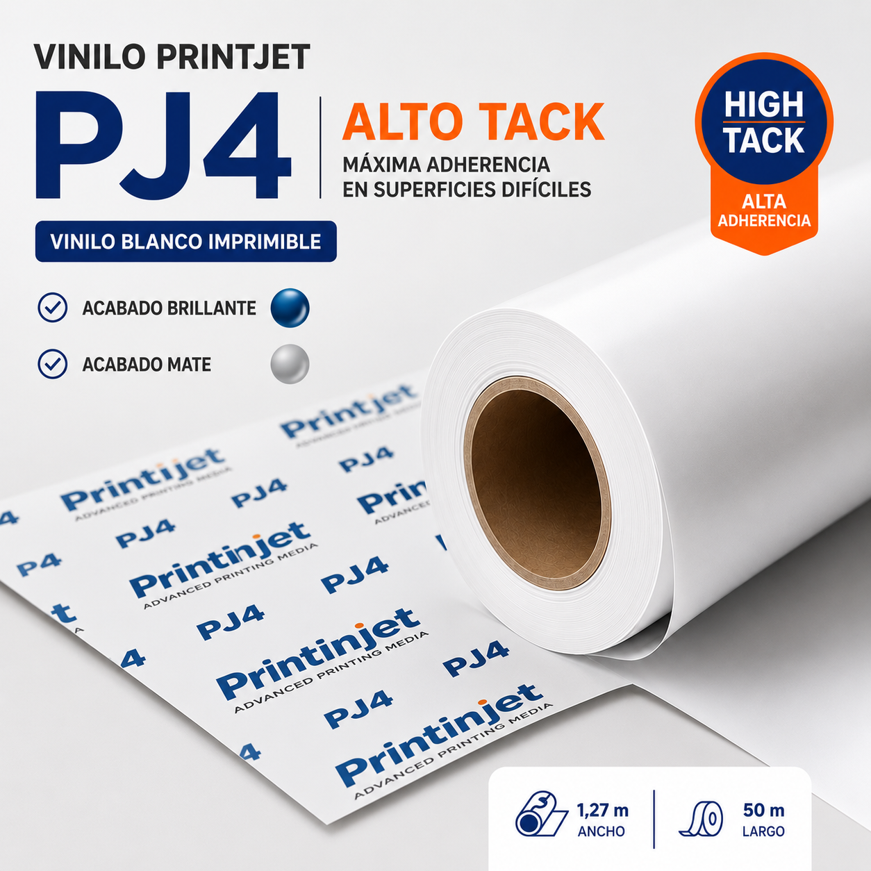Vinilo Printjet Blanco - PJ4 Alto Tack (1,27 x 50 mts)