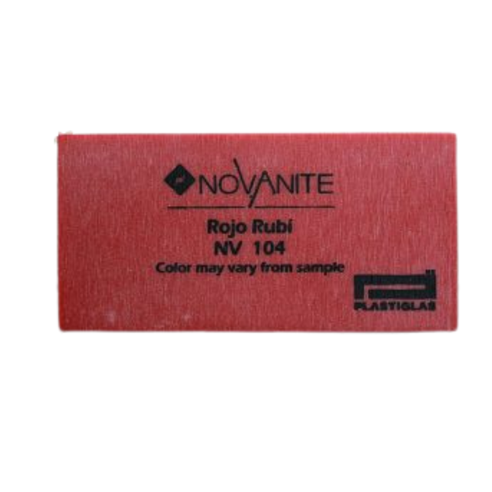 Plancha Novanite Rojo Rubí - 122 × 244 cm (Plastiglas)